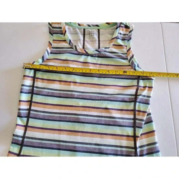 Title Nine Womens XS Striped Athletic Tank Top Multicolor Scoop Neck Activewear - Picture 6 of 8